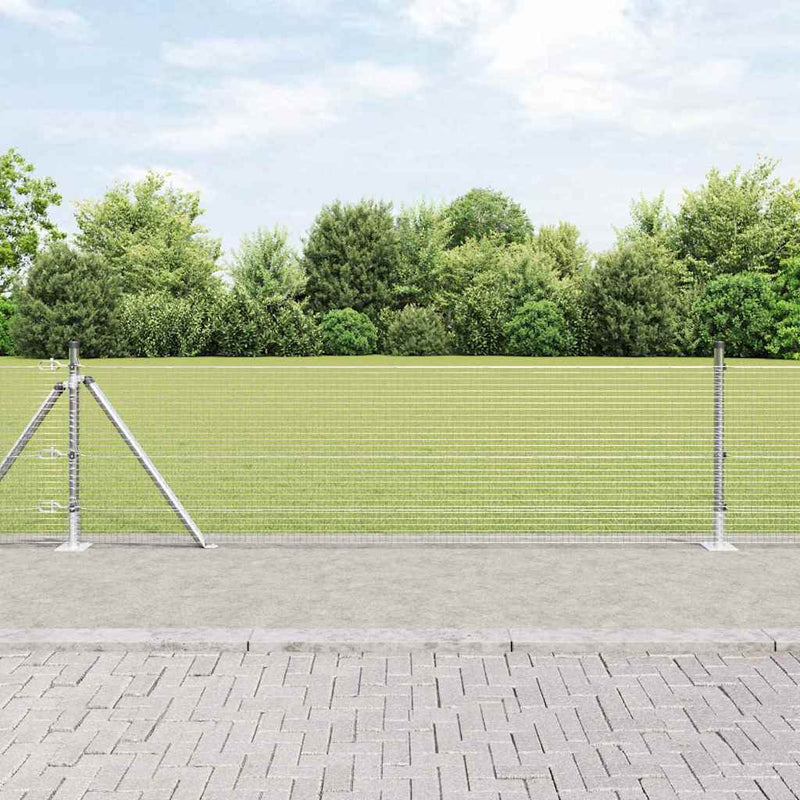 Load image into Gallery viewer, Vidaxl afrasteringspaal zilver 25 x 0,6 m (19 x 19 mm gaas) staal
