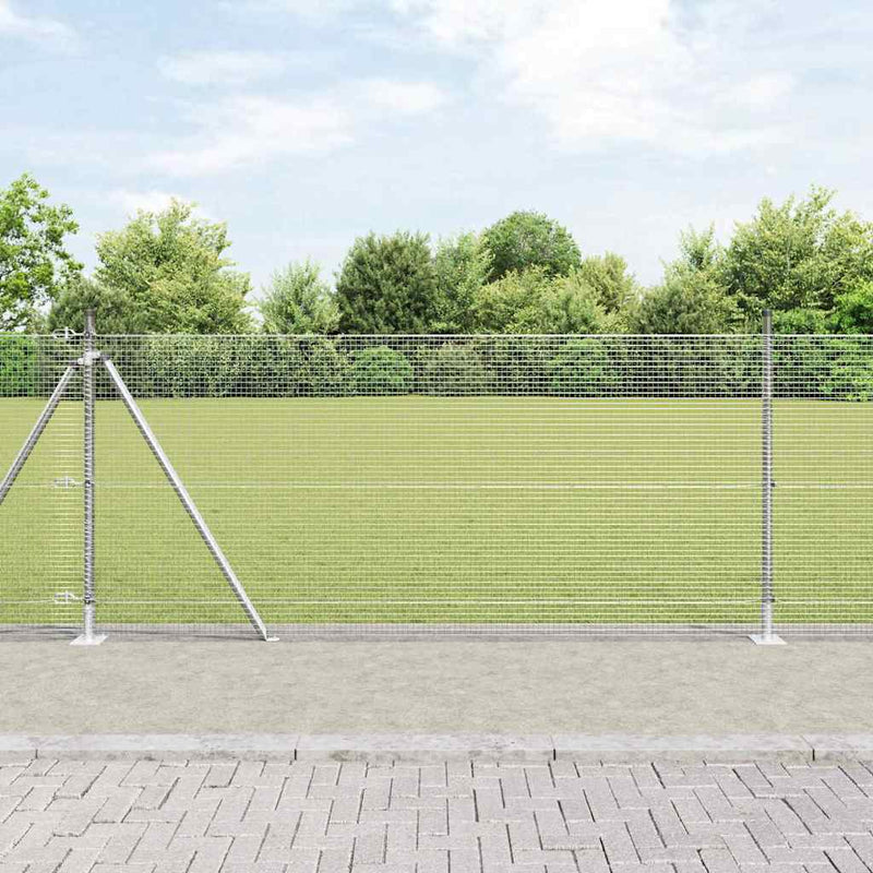 Load image into Gallery viewer, Vidaxl afrasteringspaal zilver 25 x 0,8 m (16 x 16 mm heknet) staal
