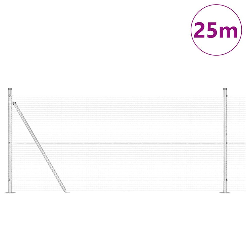 Load image into Gallery viewer, Vidaxl afrasteringspaal zilver 25 x 0,8 m (19 x 19 mm gaas) staal
