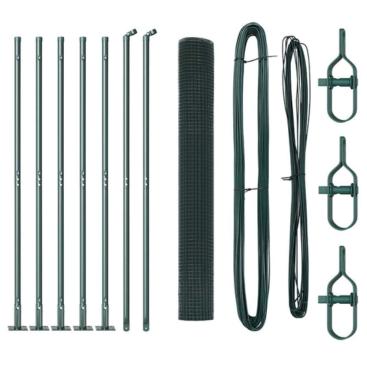 Vidaxl afrasteringspaal groen 10 x 1 m (19 x 19 mm mesh) staal