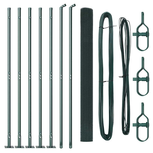 Vidaxl afrasteringspaal groen 10 x 1,5 m (12 x 12 mm gaas) staal