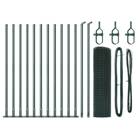 Vidaxl afrasteringspaal groen 25 x 0,5 m (12 x 12 mm gaas) staal
