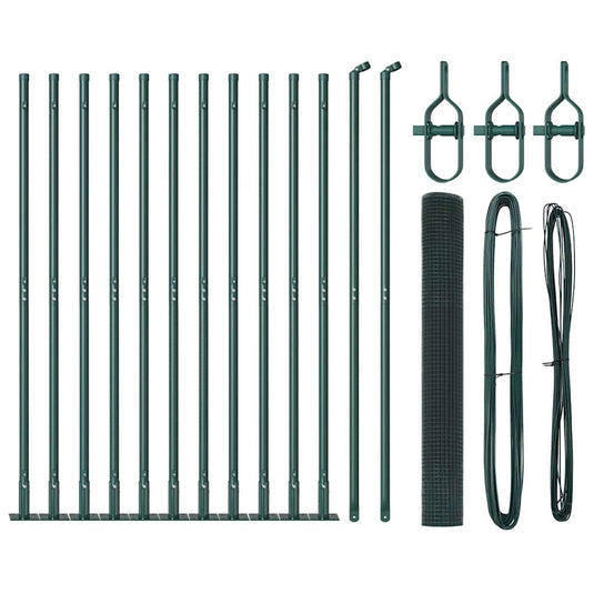 Vidaxl afrasteringspaal groen 25 x 1 m (16 x 16 mm gaas) staal