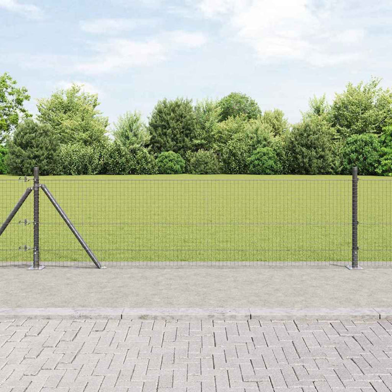Afbeelding laden in galerijviewer, Vidaxl afrasteringspaal grijs 10 x 0,5 m (25 x 25 mm gaas) staal
