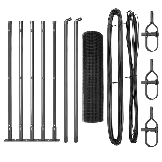 Vidaxl afrasteringspaal grijs 10 x 0,5 m (25 x 25 mm gaas) staal