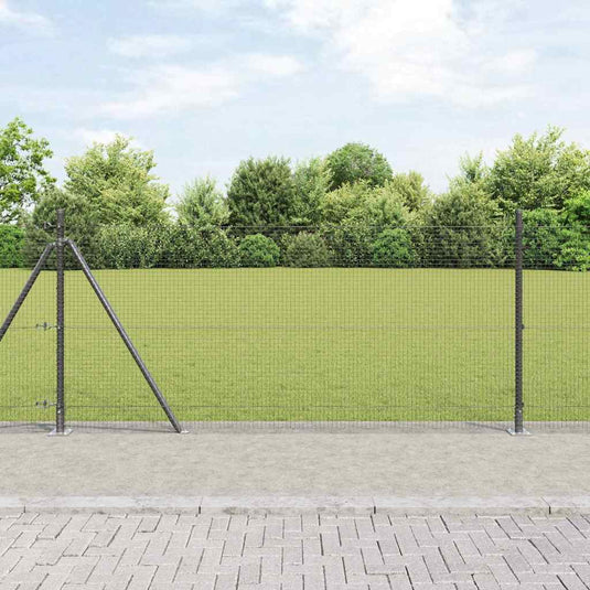 Vidaxl afrasteringspaal grijs 10 x 0,8 m (19 x 19 mm gaas)