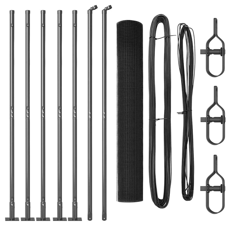 Load image into Gallery viewer, Vidaxl afrasteringspaal grijs 10 x 1,2 m (16 x 16 mm gaas)
