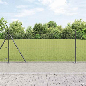 Vidaxl afrasteringspaal grijs 25 x 1 m (16 x 16 mm gaas) staal
