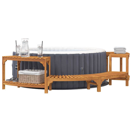 Vidaxl hottub omgeving half-rond bruin 272 x 120 x 55,5 cm