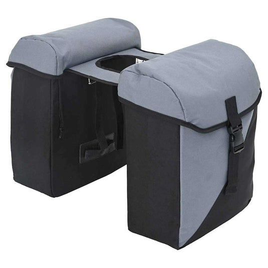 Vidaxl fietstas grijs en zwart 31.5 x 15.5 x 40 cm polyester