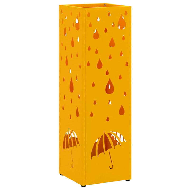 Load image into Gallery viewer, Vidaxl paraplu standaard mosterdgeel 15,5 x 15,5 x 49 cm metaal
