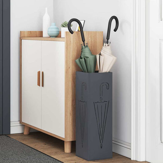 Vidaxl regen paraplu standaard antraciet 15,5 x 15,5 x 49 cm staal