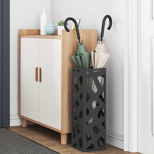 Vidaxl regen paraplu standaard zwart 15,5 x 15,5 x 49 cm staal