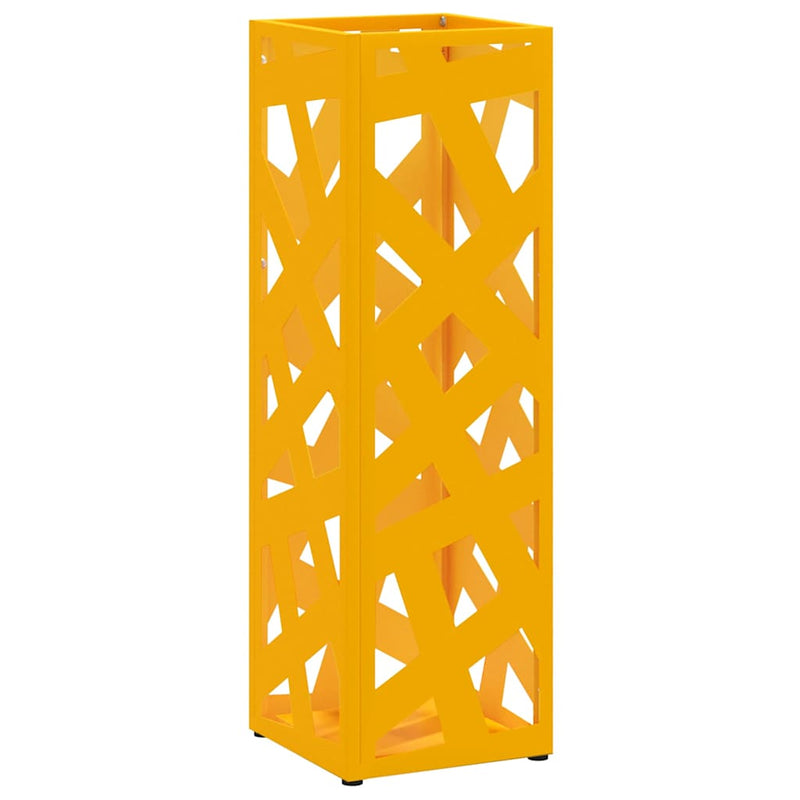 Load image into Gallery viewer, Vidaxl paraplu standaard mosterdgeel 15,5 x 15,5 x 49 cm metaal
