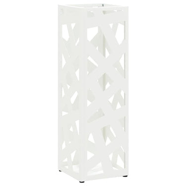 Vidaxl paraplu standaard met opslag wit 15,5 x 15,5 x 49 cm metaal