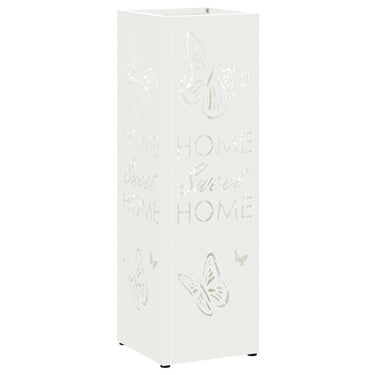 Vidaxl paraplu standaard met opslag wit 15,5 x 15,5 x 49 cm metaal