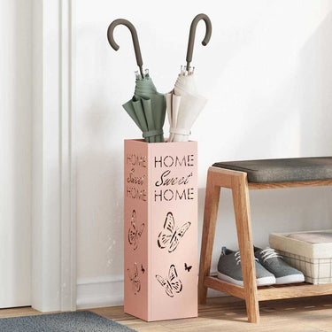Vidaxl paraplu standaard met opslag roze 15,5 x 15,5 x 49 cm metaal