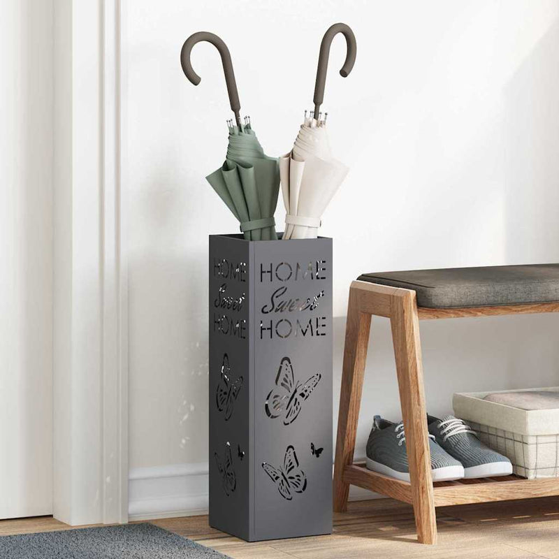 Load image into Gallery viewer, Vidaxl paraplu standaard antraciet 15,5 x 15,5 x 49 cm metaal
