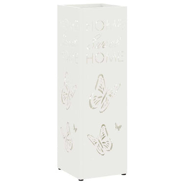 Vidaxl paraplu standaard met opslag wit 15,5 x 15,5 x 49 cm metaal