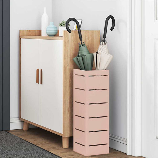 Vidaxl paraplu standaard met opslag roze 15,5 x 15,5 x 49 cm metaal