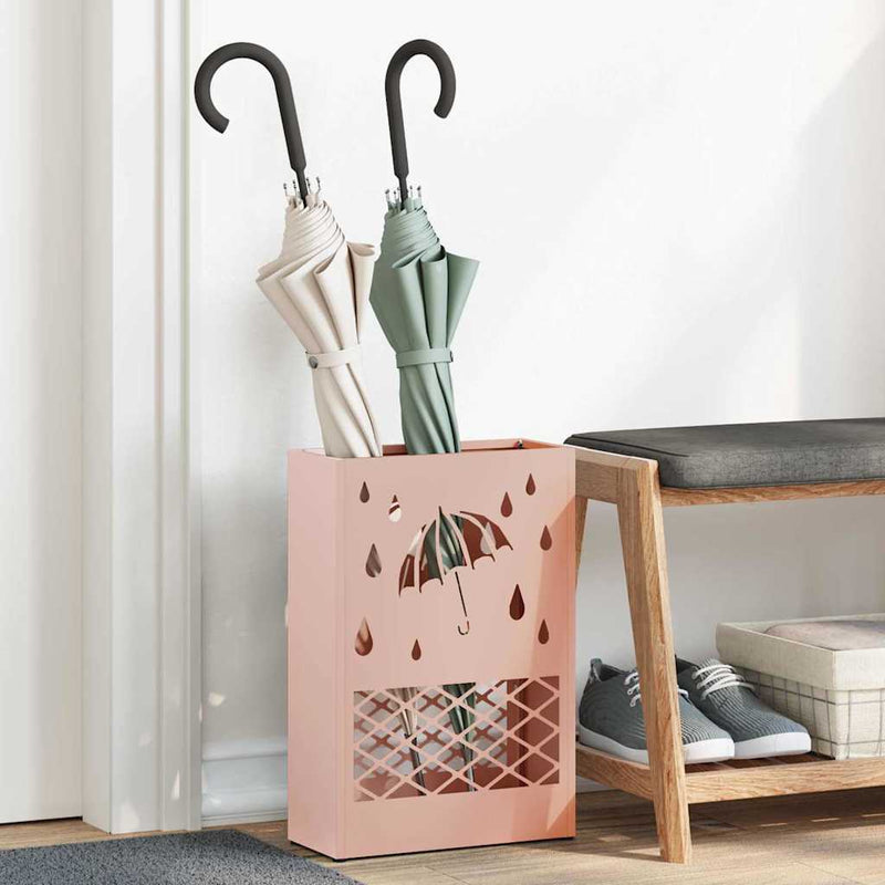 Load image into Gallery viewer, Vidaxl paraplu standaard roze 28 x 12 x 41 cm staal
