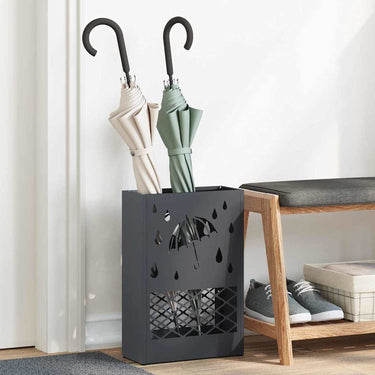 Vidaxl paraplu standaard antraciet 28 x 12 x 41 cm staal
