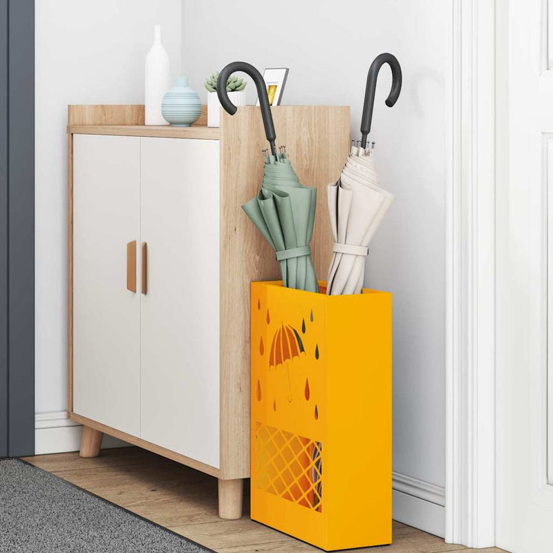 Load image into Gallery viewer, Vidaxl paraplu standaard mosterdgeel 28 x 12 x 41 cm staal
