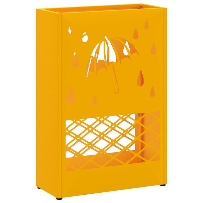 Load image into Gallery viewer, Vidaxl paraplu standaard mosterdgeel 28 x 12 x 41 cm staal
