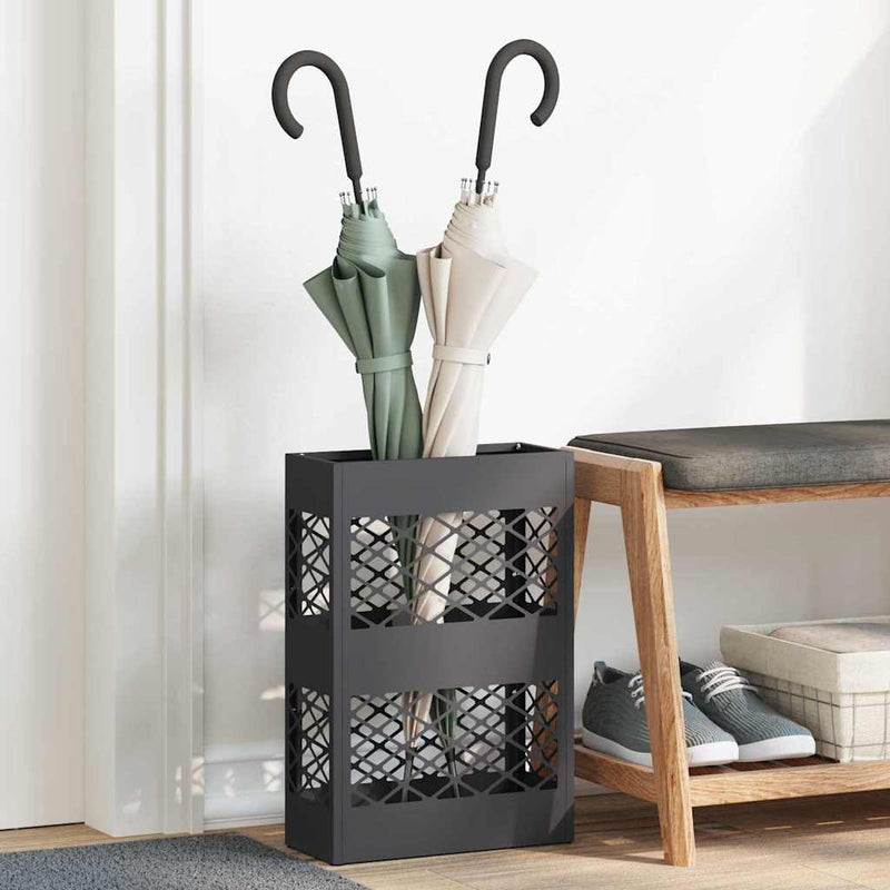 Load image into Gallery viewer, Vidaxl paraplu standaard zwart 28 x 12 x 41 cm staal
