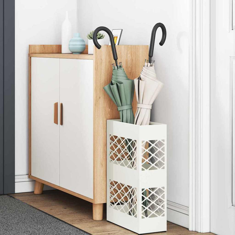 Load image into Gallery viewer, Vidaxl paraplu standaard wit 28 x 12 x 41 cm staal
