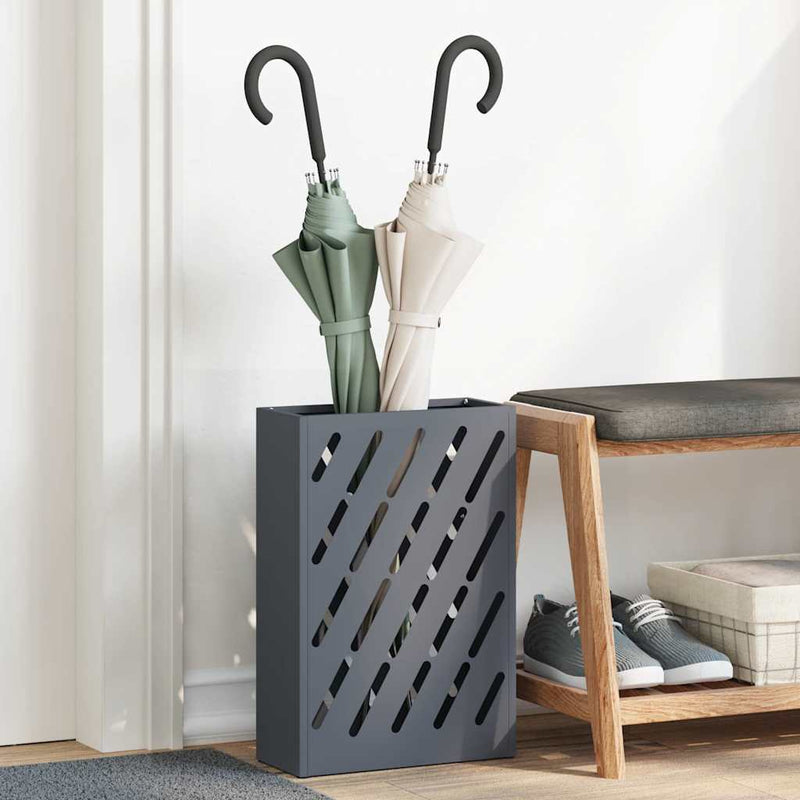 Afbeelding laden in galerijviewer, Vidaxl paraplu standaard antraciet 28 x 12 x 41 cm staal
