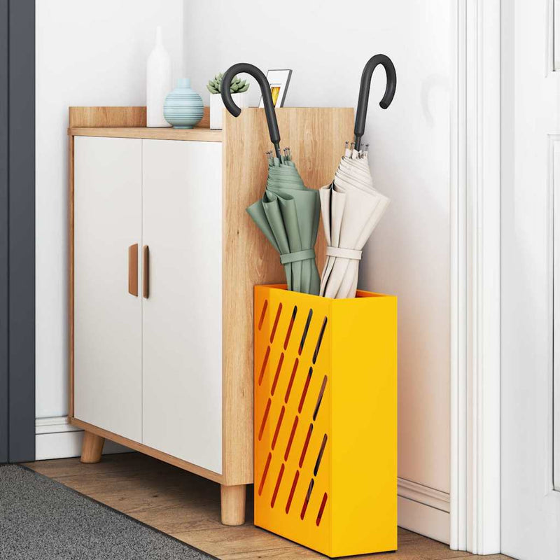Load image into Gallery viewer, Vidaxl paraplu standaard mosterdgeel 28 x 12 x 41 cm staal

