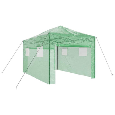 Vidaxl kas met pop-up frame met dak groen 290 x 430 x 315 cm ijzer