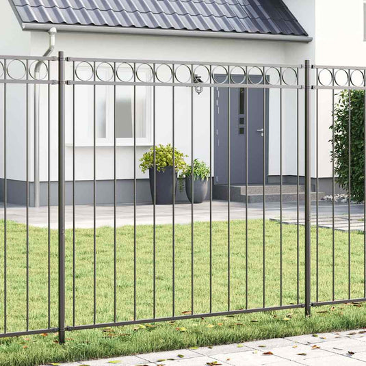 Vidaxl hecelement grijs 170 x 200 cm staal