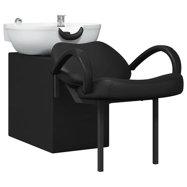 Vidaxl shampoo stoel zwart en wit 63 x 141 x 92 cm pvc