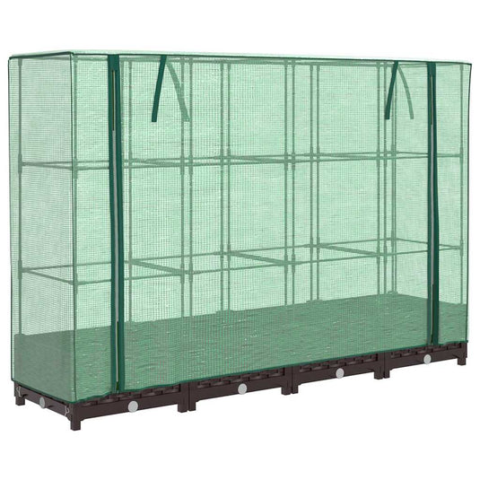 Vidaxl plantenbak verhoogd met kashoes 160x40x123 cm rattanlook