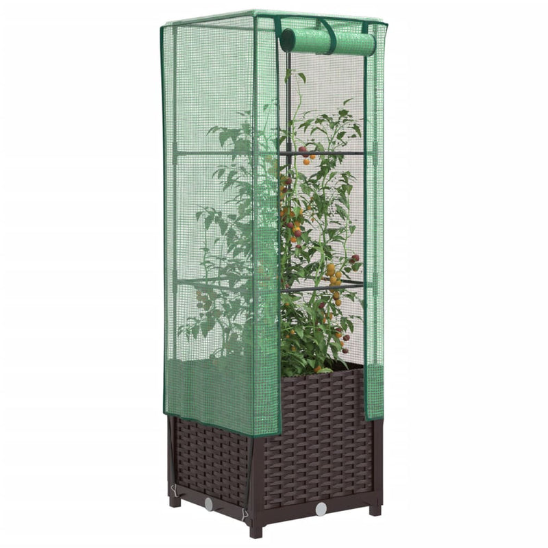 Load image into Gallery viewer, Vidaxl plantenbak verhoogd met kashoes 40x40x139 cm rattanlook

