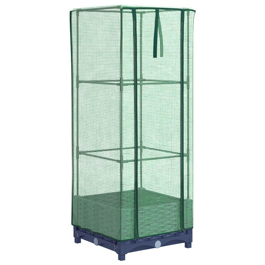 Vidaxl plantenbak verhoogd met kashoes 40x40x123 cm rattanlook