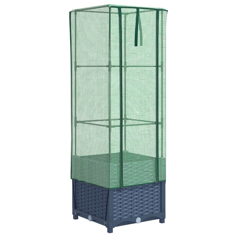 Chargez l'image dans la visionneuse de la galerie, Vidaxl plantenbak verhoogd met kashoes 40x40x139 cm rattanlook
