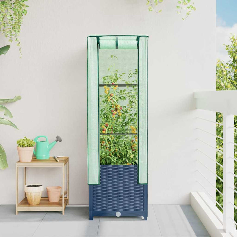 Chargez l'image dans la visionneuse de la galerie, Vidaxl plantenbak verhoogd met kashoes 40x40x139 cm rattanlook
