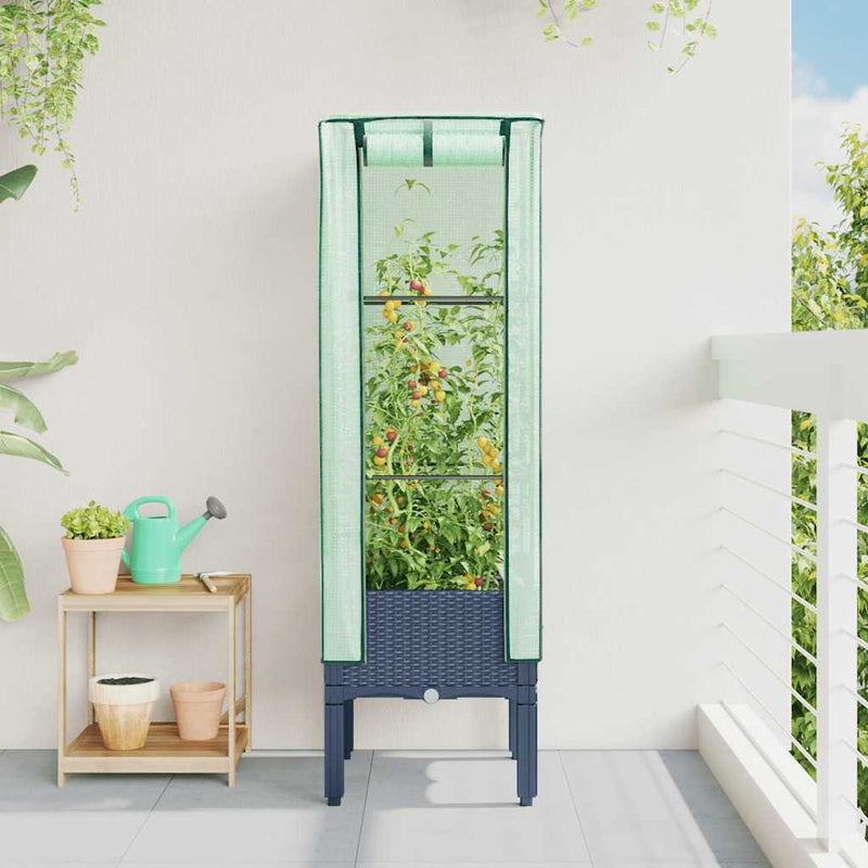 Load image into Gallery viewer, Vidaxl plantenbak verhoogd met kashoes 40x40x140 cm rattanlook
