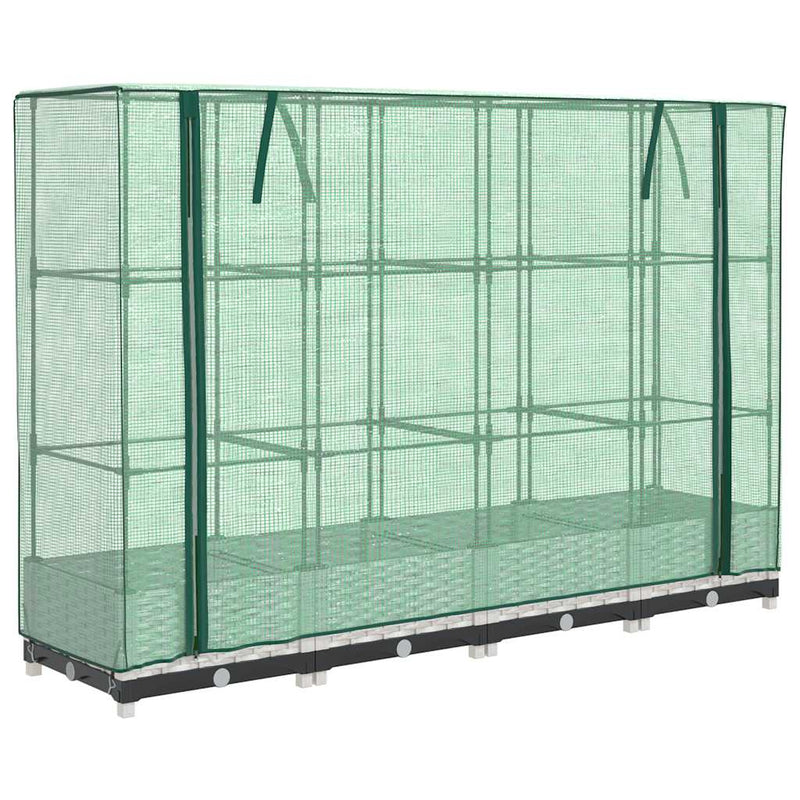 Load image into Gallery viewer, Vidaxl plantenbak verhoogd met kashoes 160x40x123 cm rattanlook
