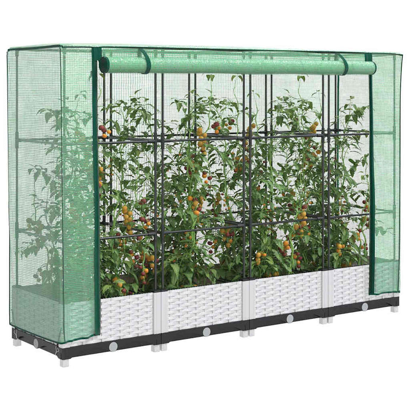 Load image into Gallery viewer, Vidaxl plantenbak verhoogd met kashoes 160x40x123 cm rattanlook
