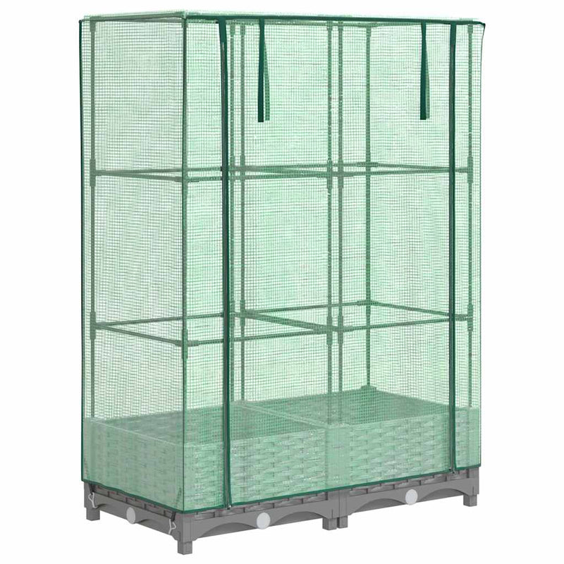 Load image into Gallery viewer, Vidaxl plantenbak verhoogd met kashoes 80x40x123 cm rattanlook
