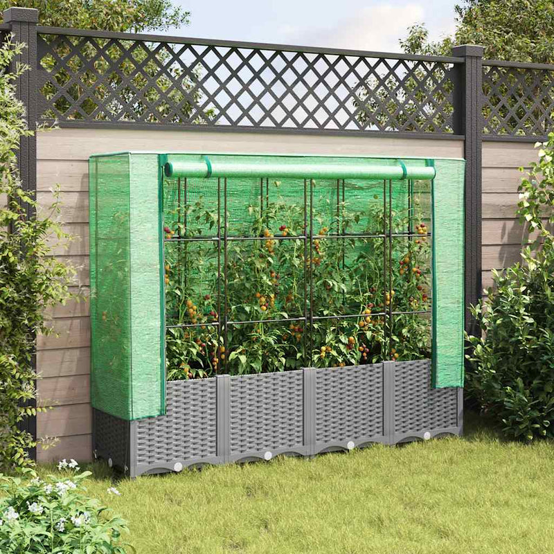 Load image into Gallery viewer, Vidaxl plantenbak verhoogd met kashoes 160x40x138 cm rattanlook
