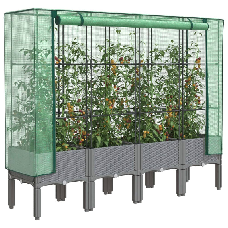 Load image into Gallery viewer, Vidaxl plantenbak verhoogd met kashoes 160x40x140 cm rattanlook
