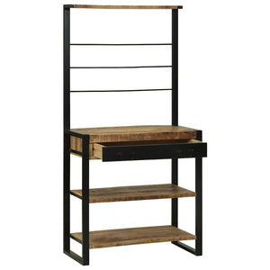 Vidaxl keukenrek bruin en zwart 80 x 40 x 160 cm massief mango hout