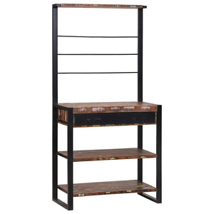 Vidaxl keukenrek multikleur en zwart 80 x 40 x 160 cm