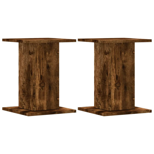 Vidaxl plantenstandaards 2 st 30x30x40 cm bewerkt hout gerookt eiken