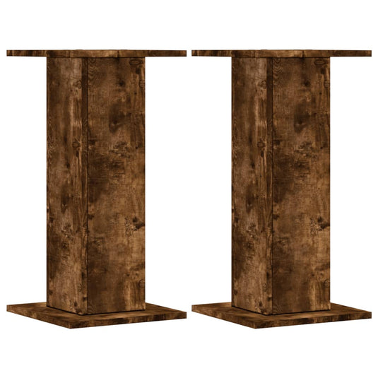 Vidaxl plantenstandaards 2 st 30x30x60 cm bewerkt hout gerookt eiken